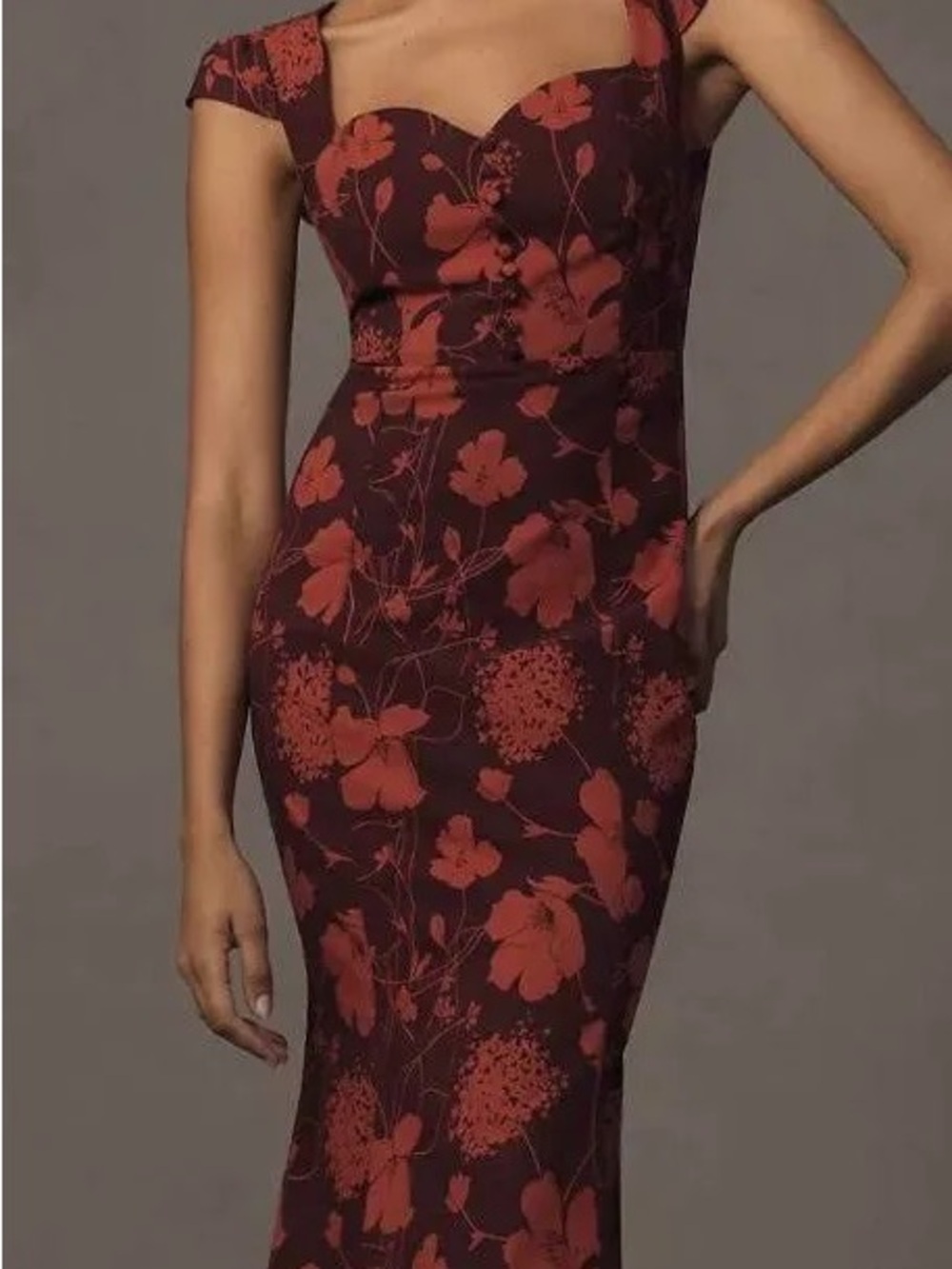 Anthropoligie Cecily Fit and flare sweetheart neckline dress